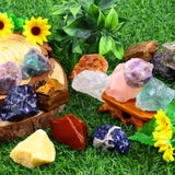 Piedras brutas UFEEL mojadas muestran colores reales, ideales para decoración.