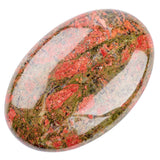 Unakite de UFEEL, detalle pulido, brillo suave para foco durante la respiración consciente.