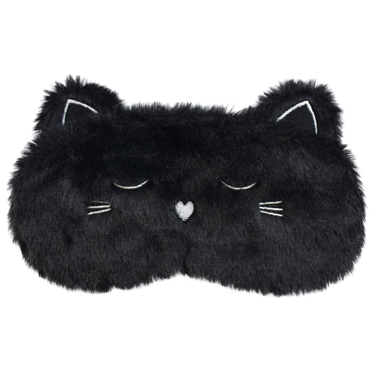 Ulbemoll mascarilla dormir gato negro; peluche suave para descanso cómodo
