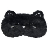 Ulbemoll mascarilla dormir gato negro; peluche suave para descanso cómodo