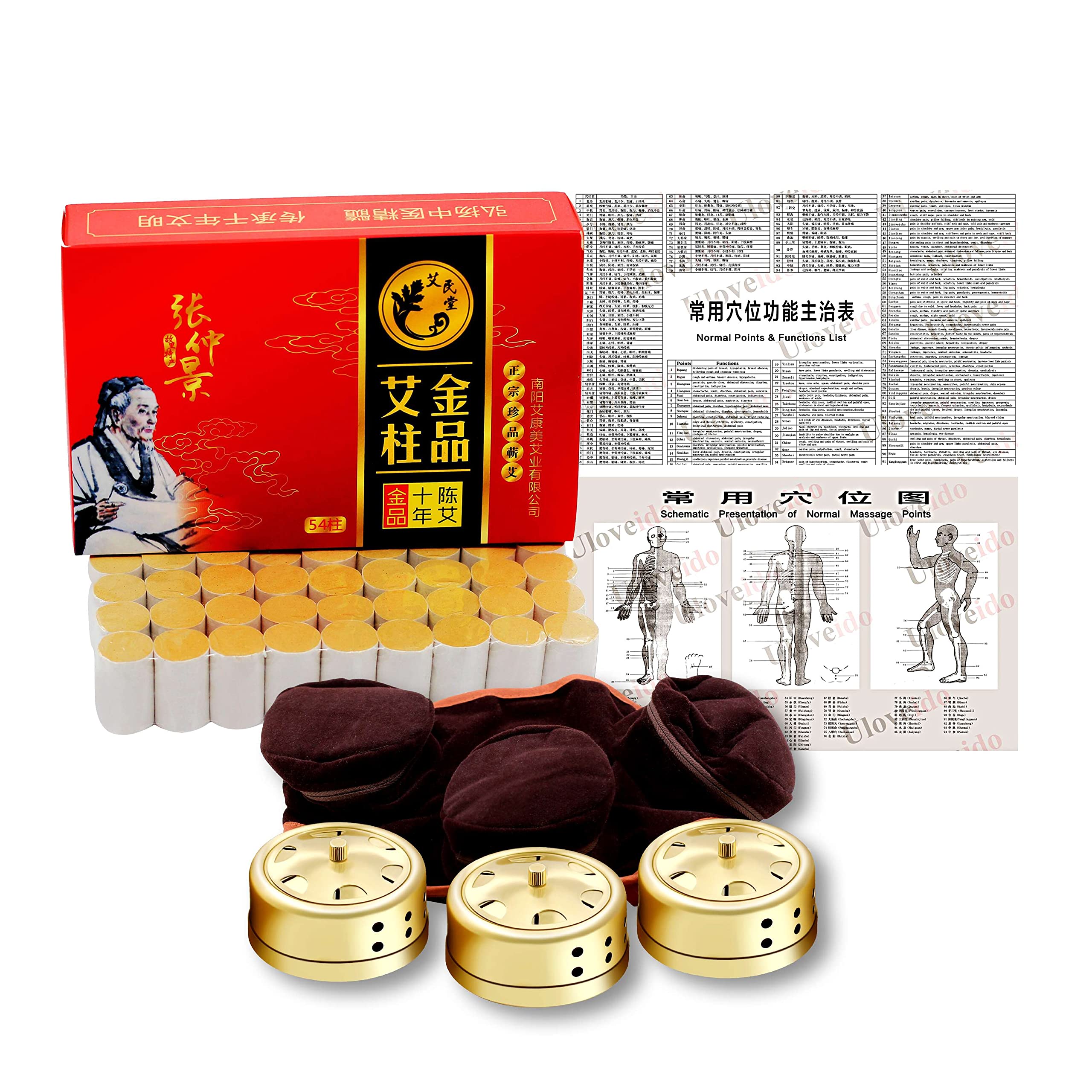 Uloveido conos de moxa 54 piezas para sesiones suaves y constantes