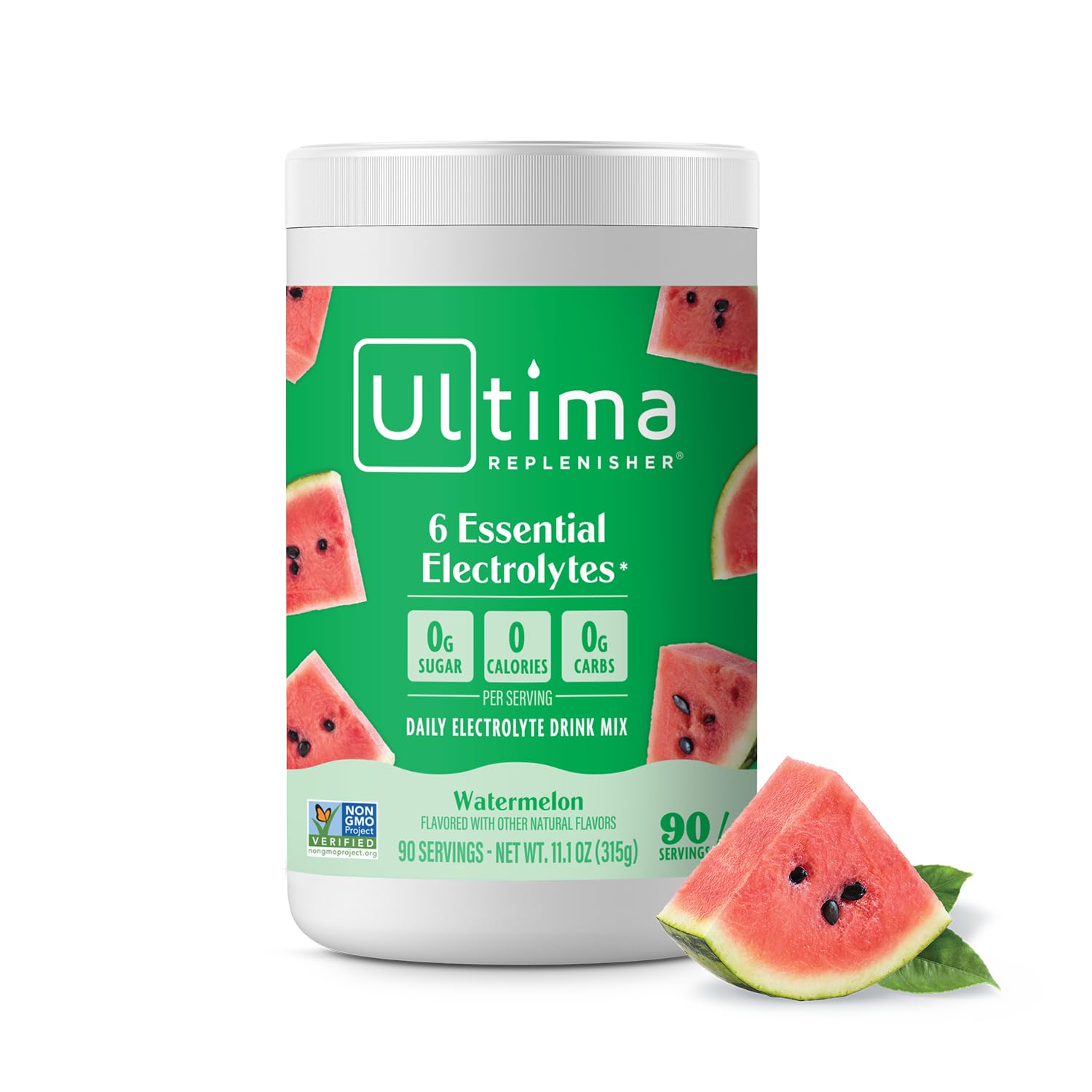 Ultima Replenisher electrolitos diario Sandía tarro para hidratación sin azúcares.