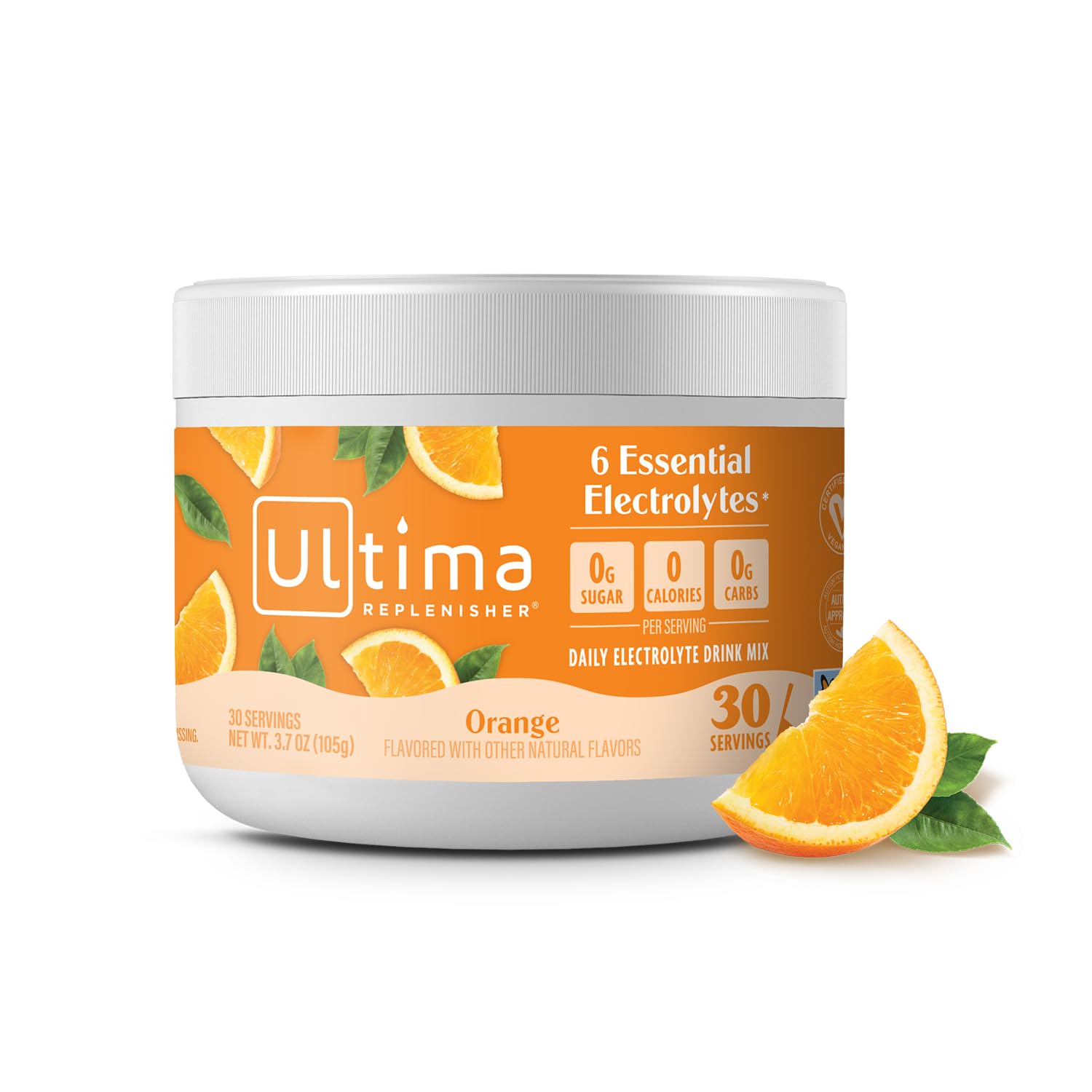 Ultima Replenisher envase naranja: bebida cítrica refrescante sin azúcar