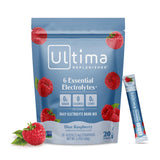 Ultima Replenisher frambuesa azul, paquete individual para hidratación diaria sin azúcar