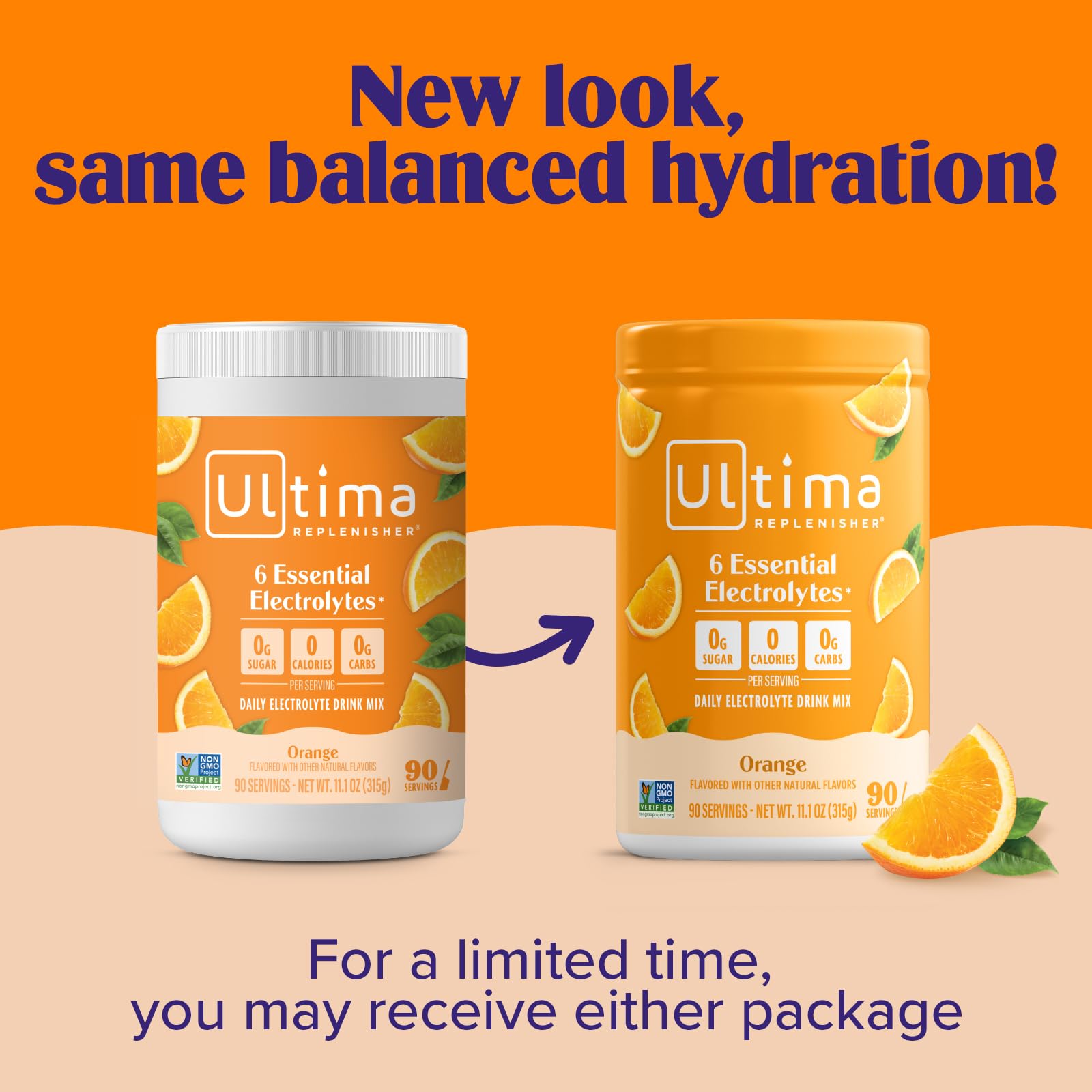Ultima Replenisher mezcla en vaso, color naranja natural