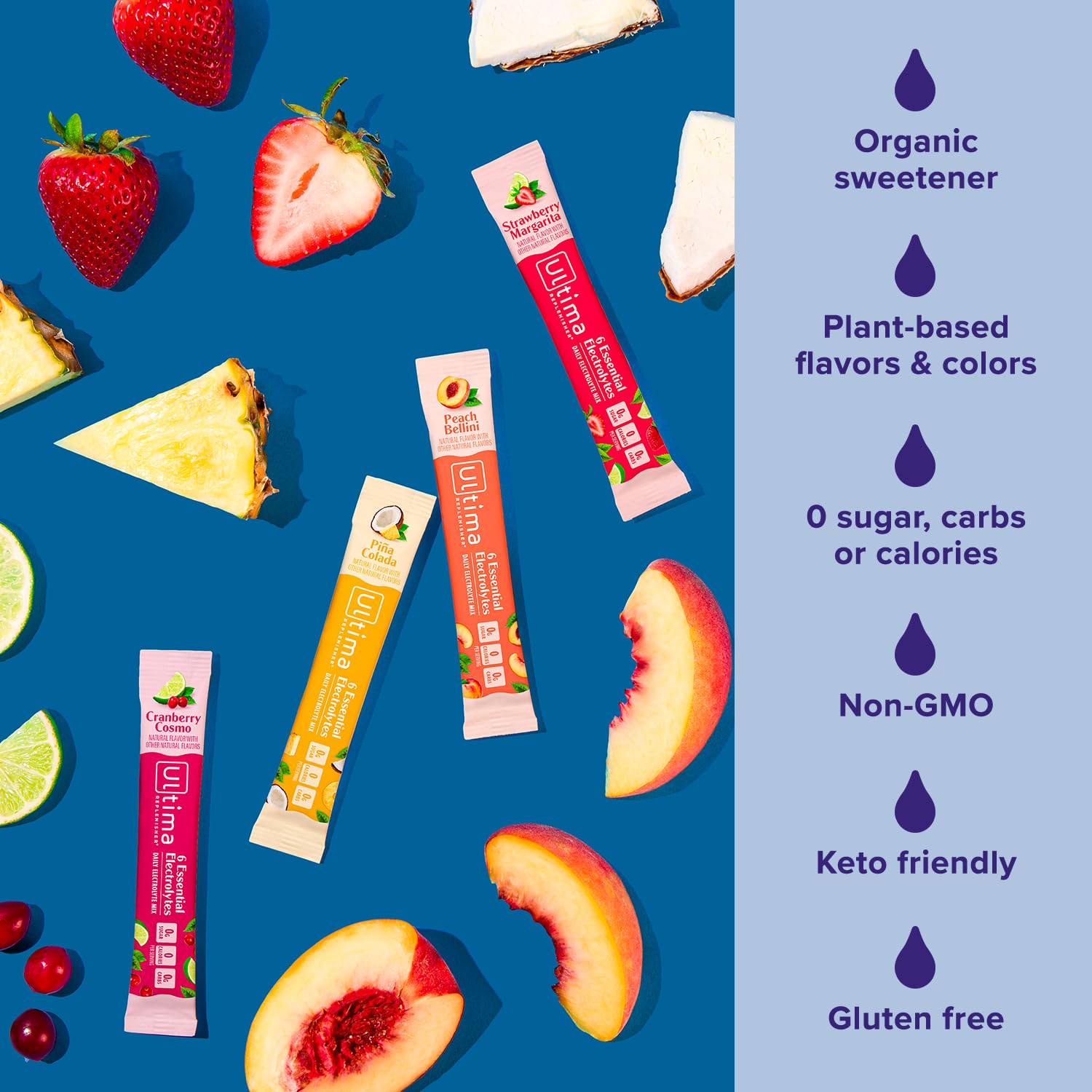Ultima Replenisher Mocktini piña colada, bebida sin calorías para hidratar