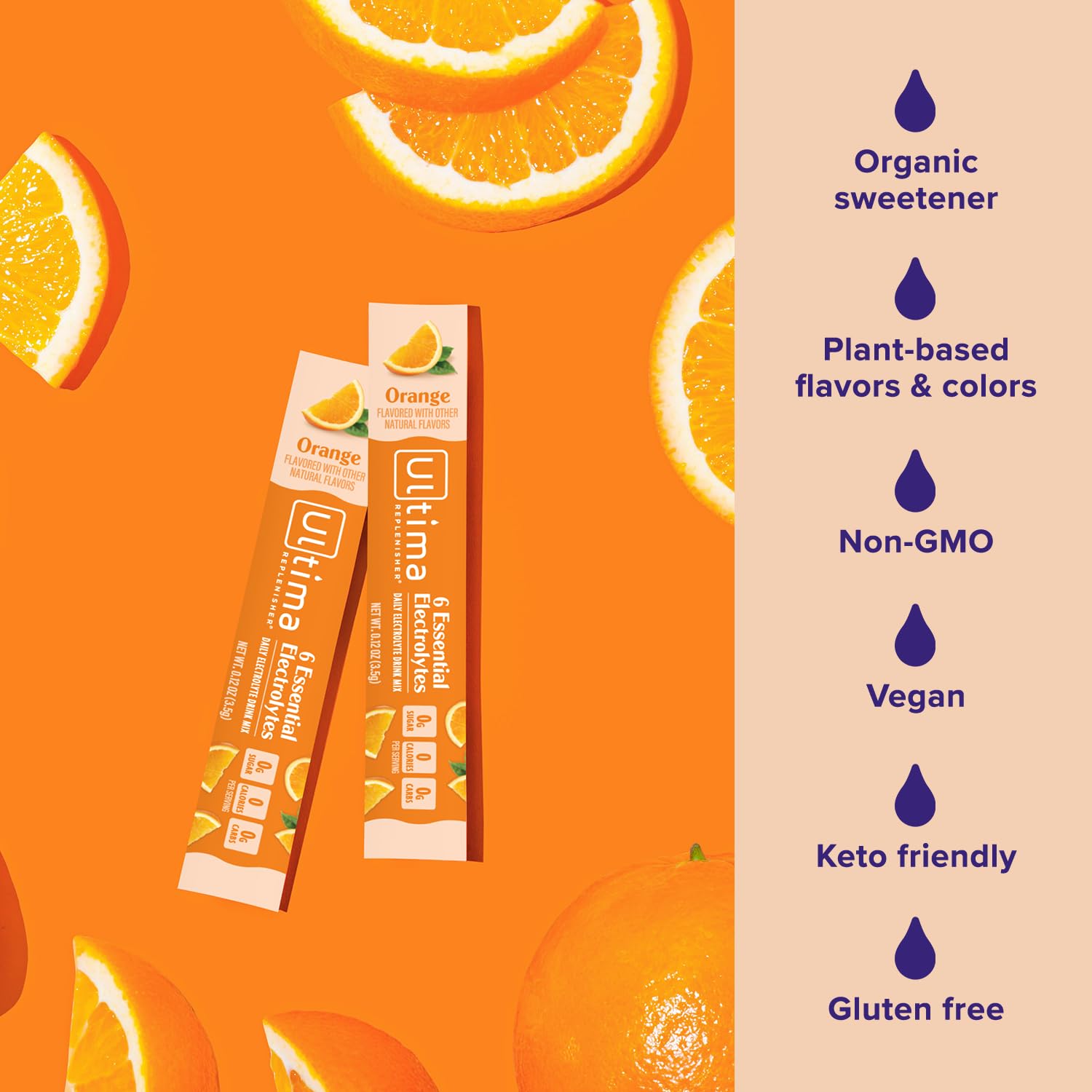Ultima Replenisher naranja: bolsas de porciones para llevar