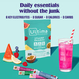 Ultima Replenisher sabor frambuesa-azul, electrolitos para energía sostenida.