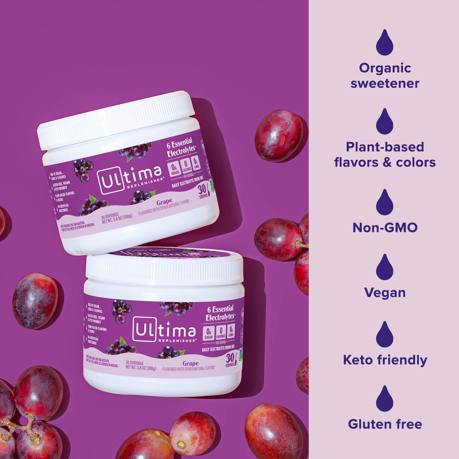Imagen de sabores a base de plantas de Ultima Replenisher.