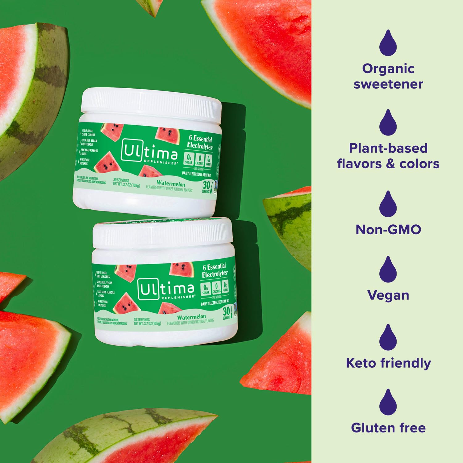 Envase de Ultima Replenisher sin azúcar, sin calorías y sin edulcorantes artificiales