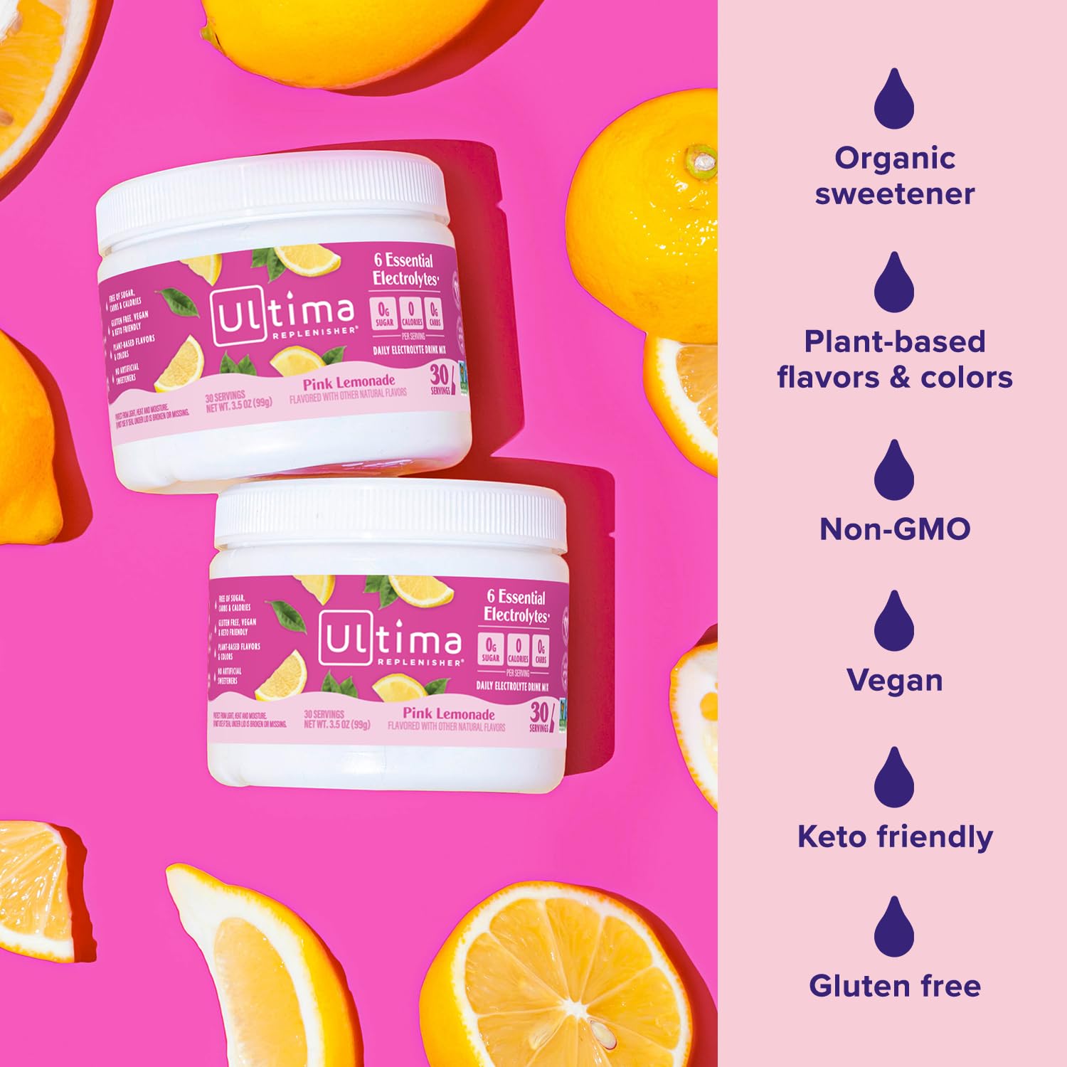 Variedad de sabores para elegir y disfrutar con Ultima Replenisher.
