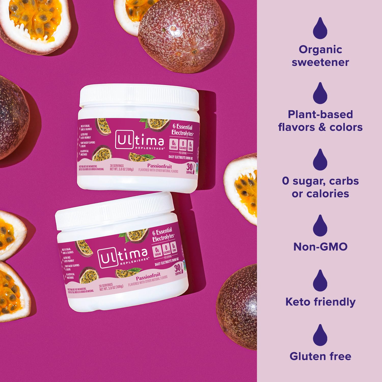 Ultima Replenisher con vitamina C y zinc para apoyo nutricional diario.