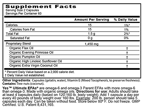 ULTIMATE EFAs etiqueta frontal: información clara de origen vegetal