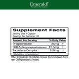 Ultra Botanicals Emerald Labs DHEA 25mg, cápsulas vegetales, foco en soporte adrenal