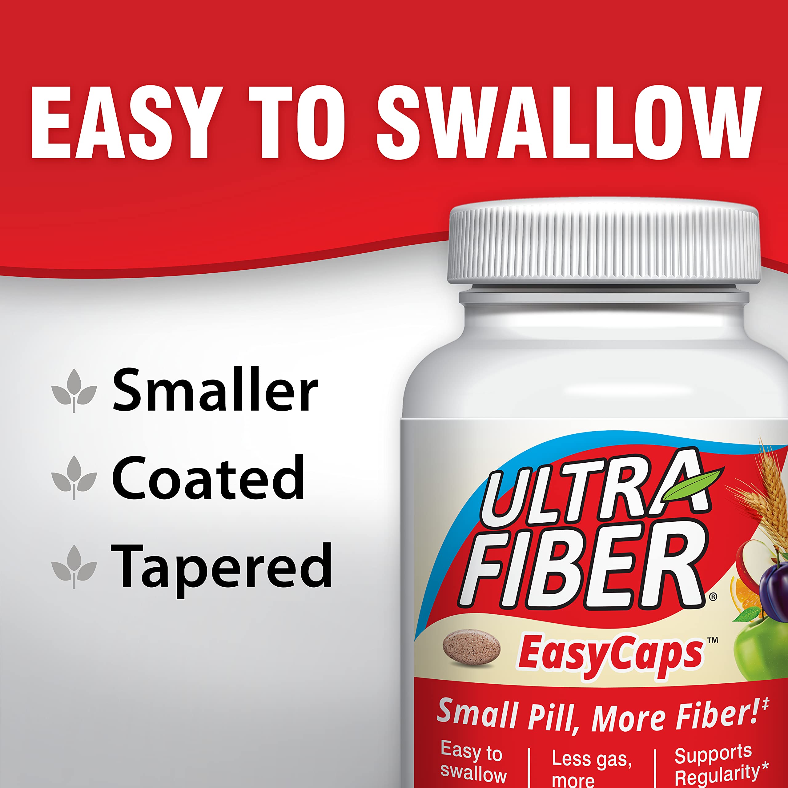 Ultra-Fiber: cápsulas recubiertas en primer plano para comodidad de ingesta diaria.