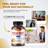 Ultra Herbs maca roja en botella, apoyo a la resistencia diaria.