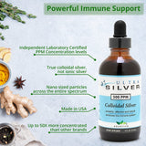 Envase de vidrio ámbar de Ultra Silver protege la estabilidad.