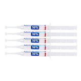 Ultra White gel blanqueador, aplicación en bandeja dental para uso cómodo en casa.