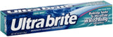 UltraBrite: pasta de dientes blanqueadora con bicarbonato y peróxido, menta fresca para aliento renovado.