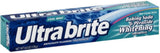 Pasta UltraBrite blanqueadora con bicarbonato y peróxido para blanqueado suave y aliento fresco.