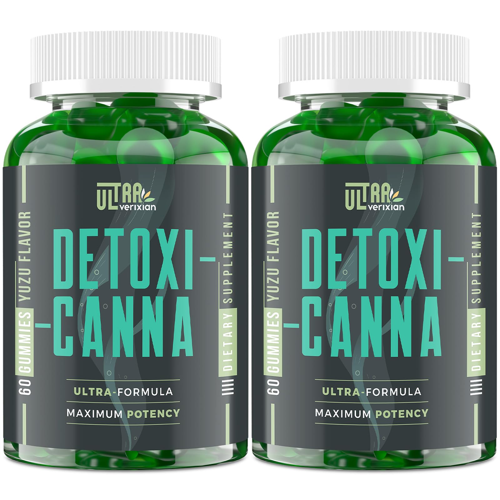 Ultraverixian Detox Gummies: botella con gominolas para apoyo digestivo diario.