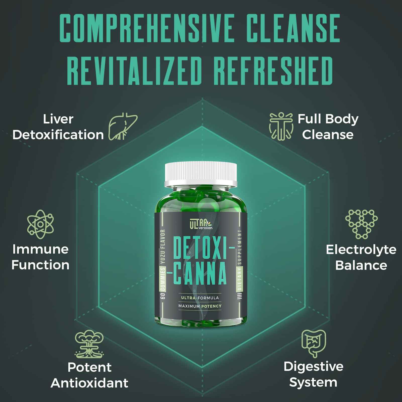 Digestión suave con Ultraverixian Detox Gummies en tu rutina diaria.