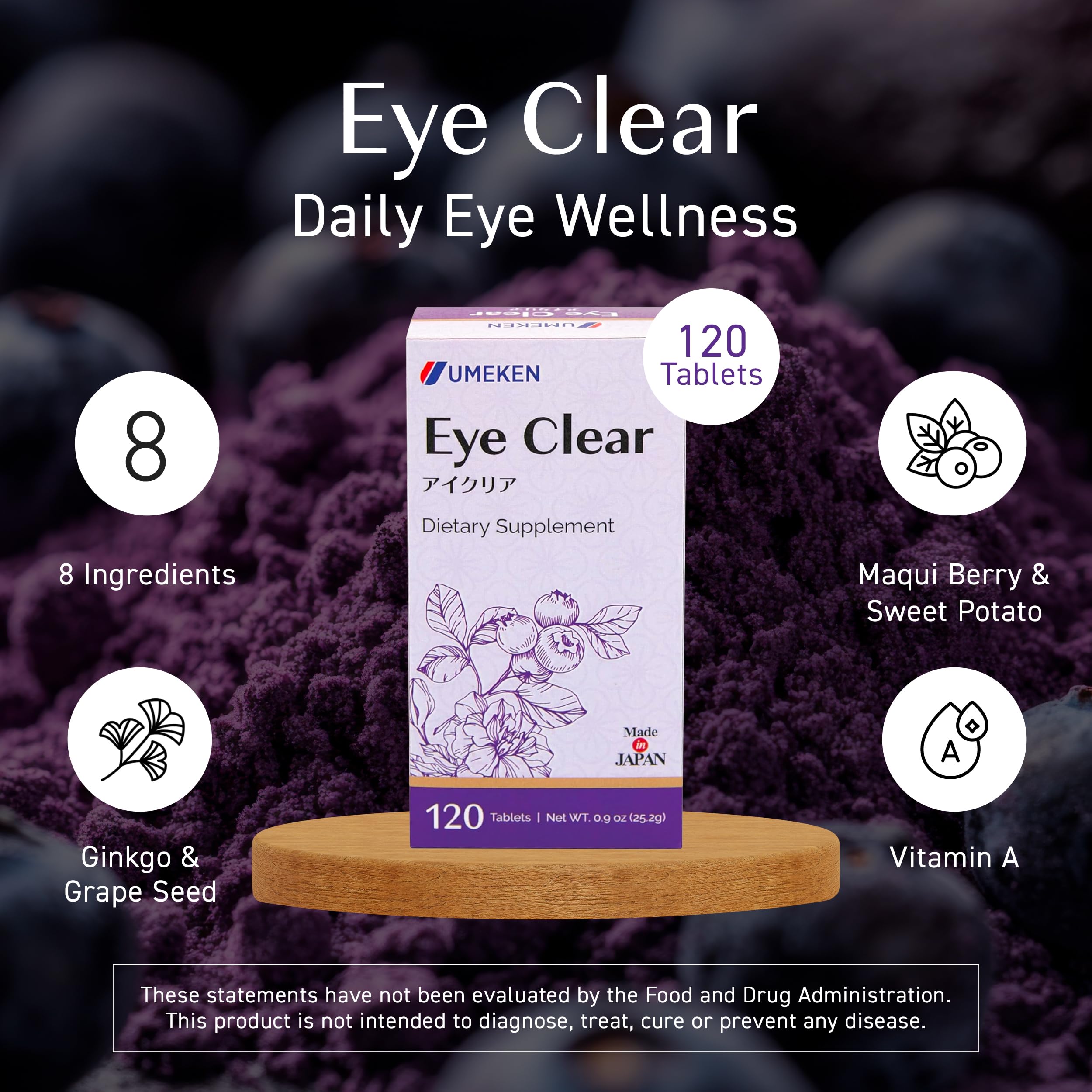 Umeken Eye Clear con arándano para apoyo visual diario.