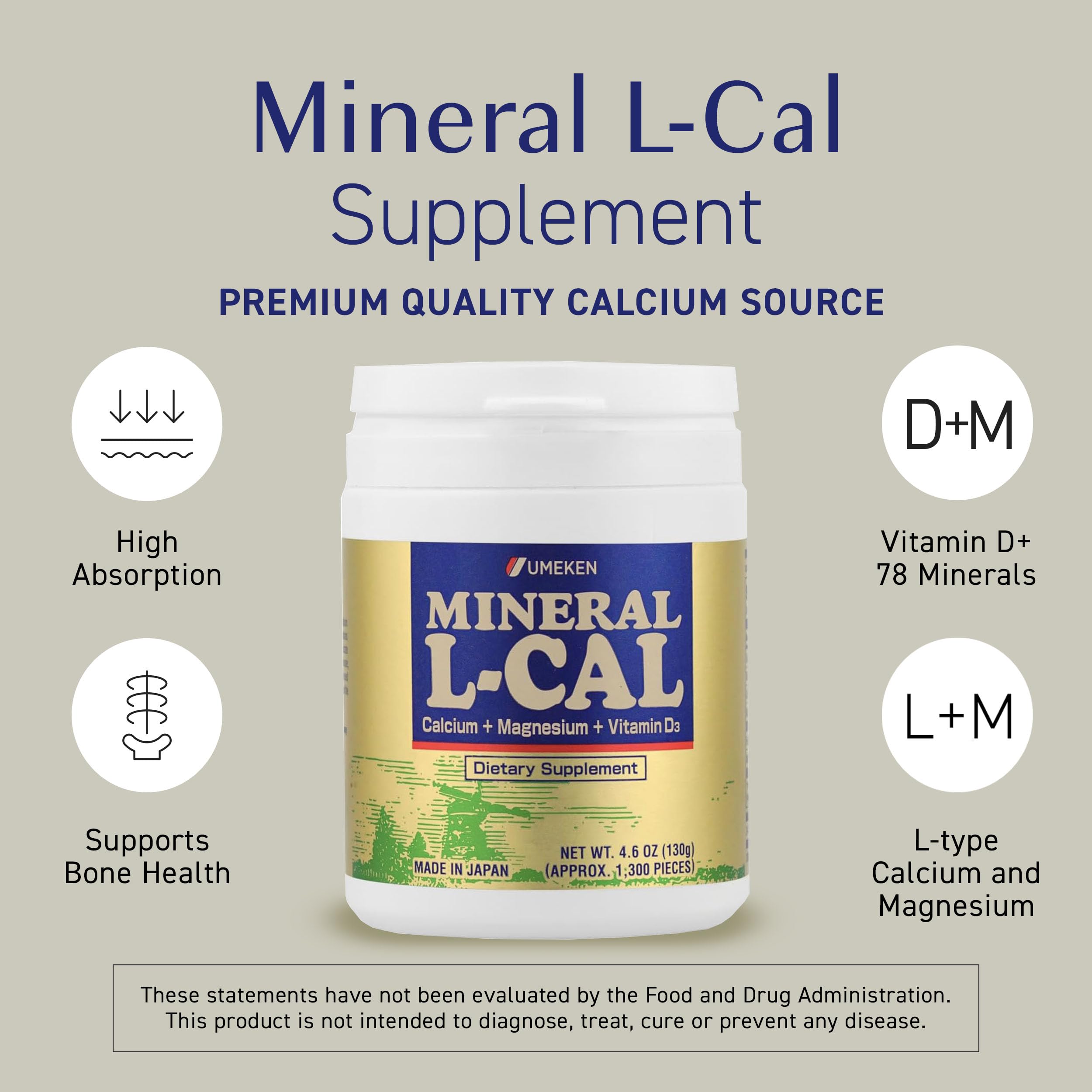 Umeken Mineral L-Cal bolitas que se disuelven en agua