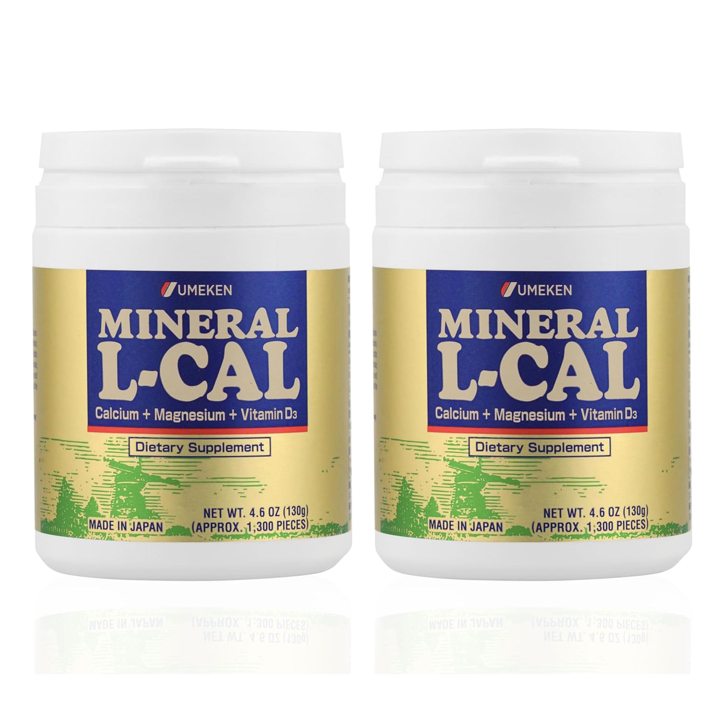Umeken Mineral L-Cal en frasco con bolitas fáciles de tragar