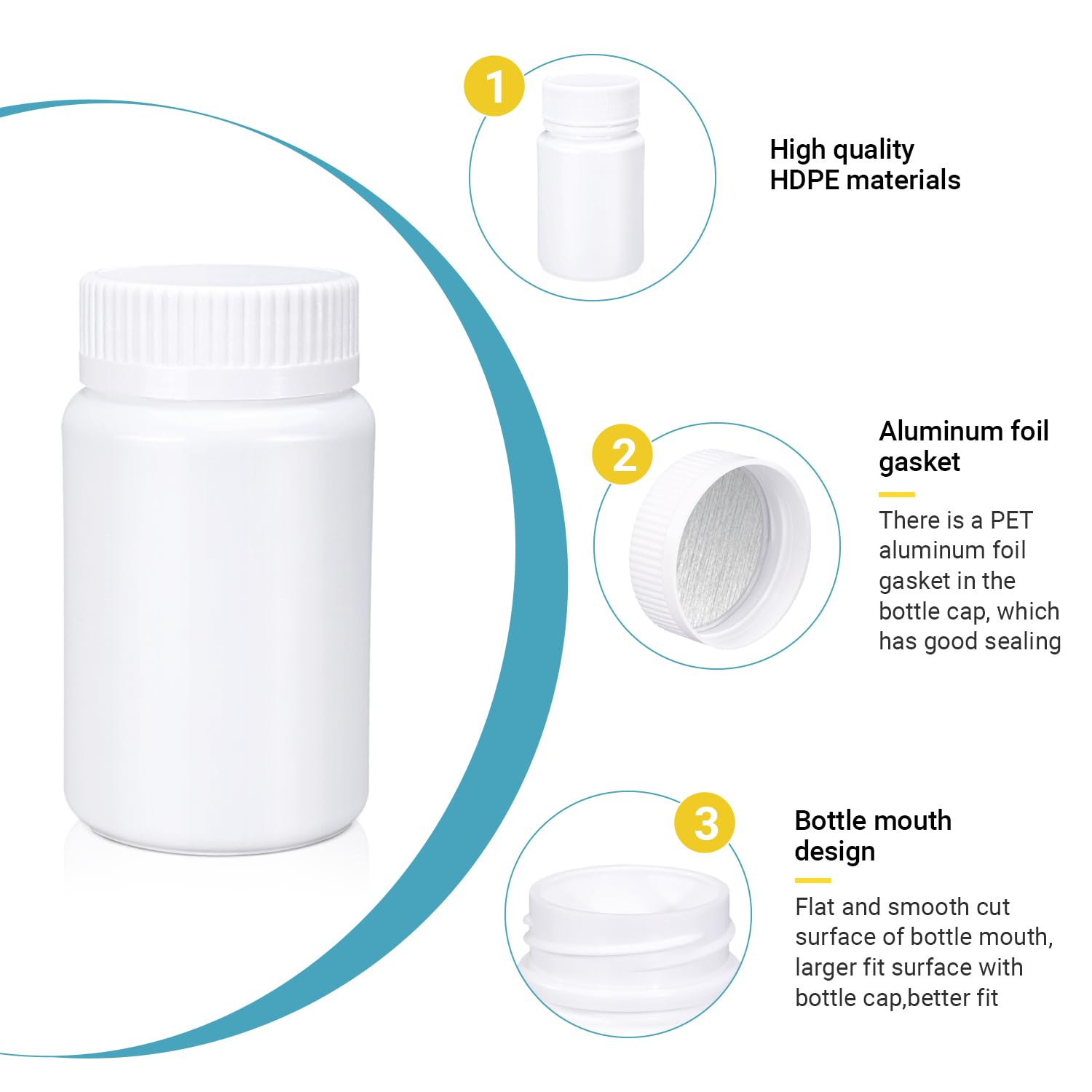 UMETASS envase plástico HDPE resistente para medicamentos confiables.