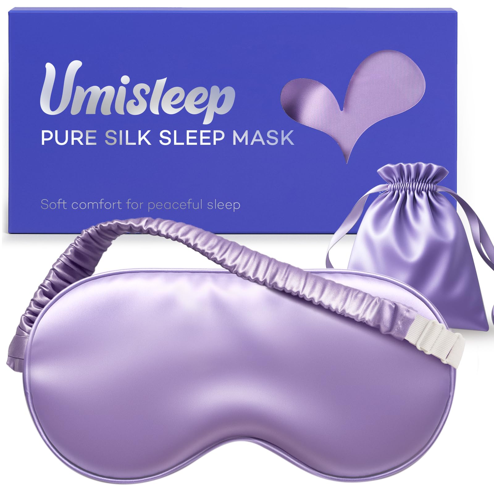 Mascarilla Umisleep de seda Mulberry 22 momme: suavidad lujosa para dormir cómodo.