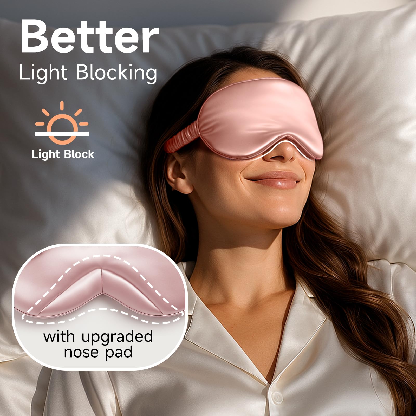 Umisleep máscara ligera, sin presión sobre los ojos para descanso cómodo.
