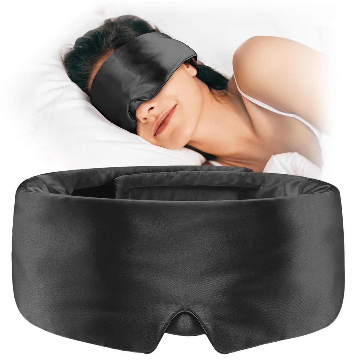 Umisleep mascara-sueno-saten: suavidad lujosa para dormir cómodo.