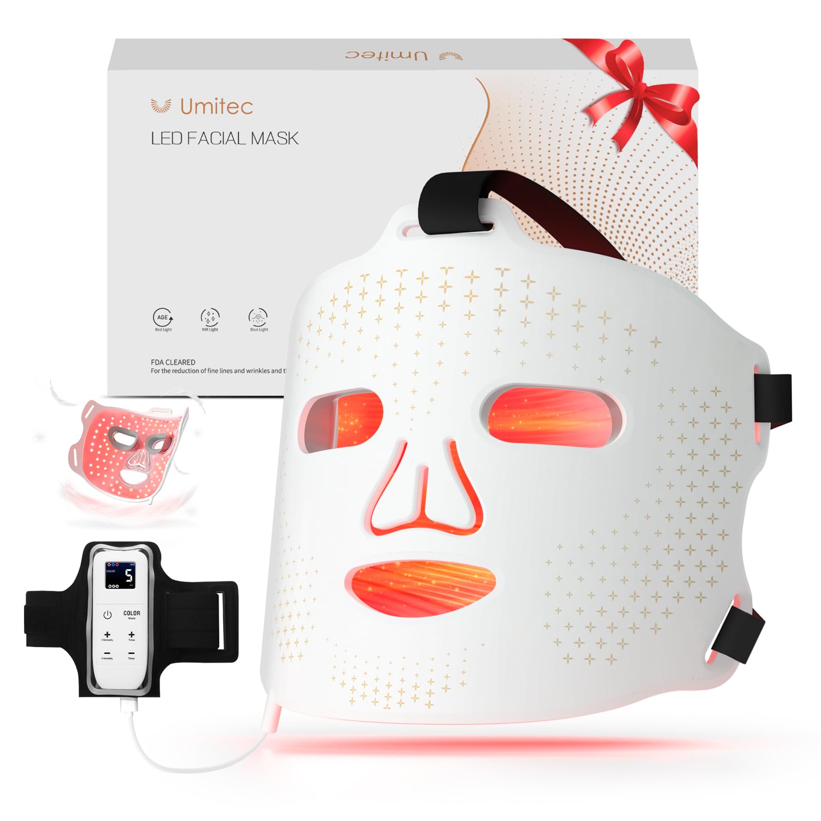 Umitec máscara LED roja para revitalizar la piel en casa