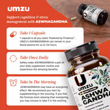 UMZU Ashwagandha - cápsulas para hombres y mujeres, uso diario.