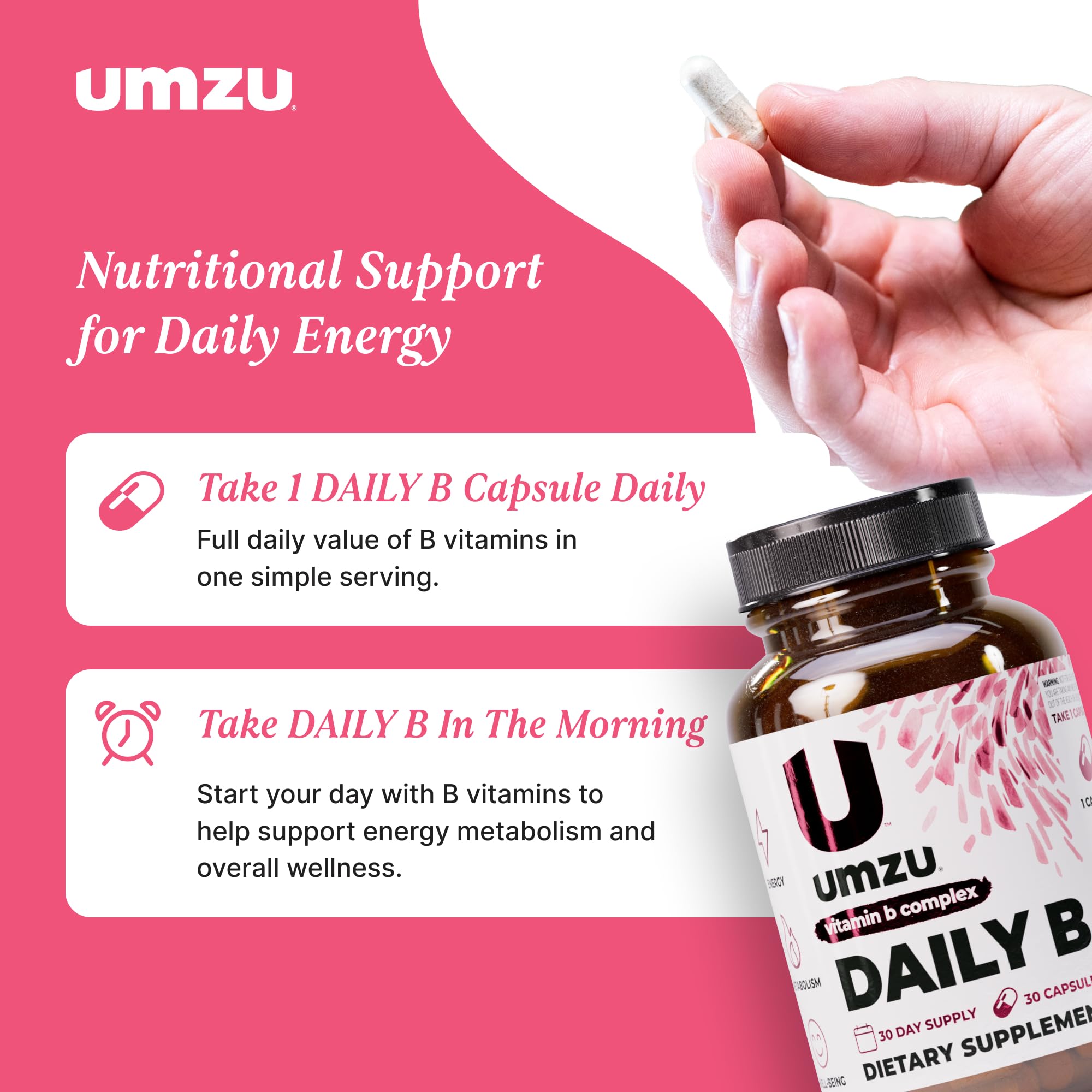 UMZU Daily B empaque con sello de calidad y procedencia en USA.