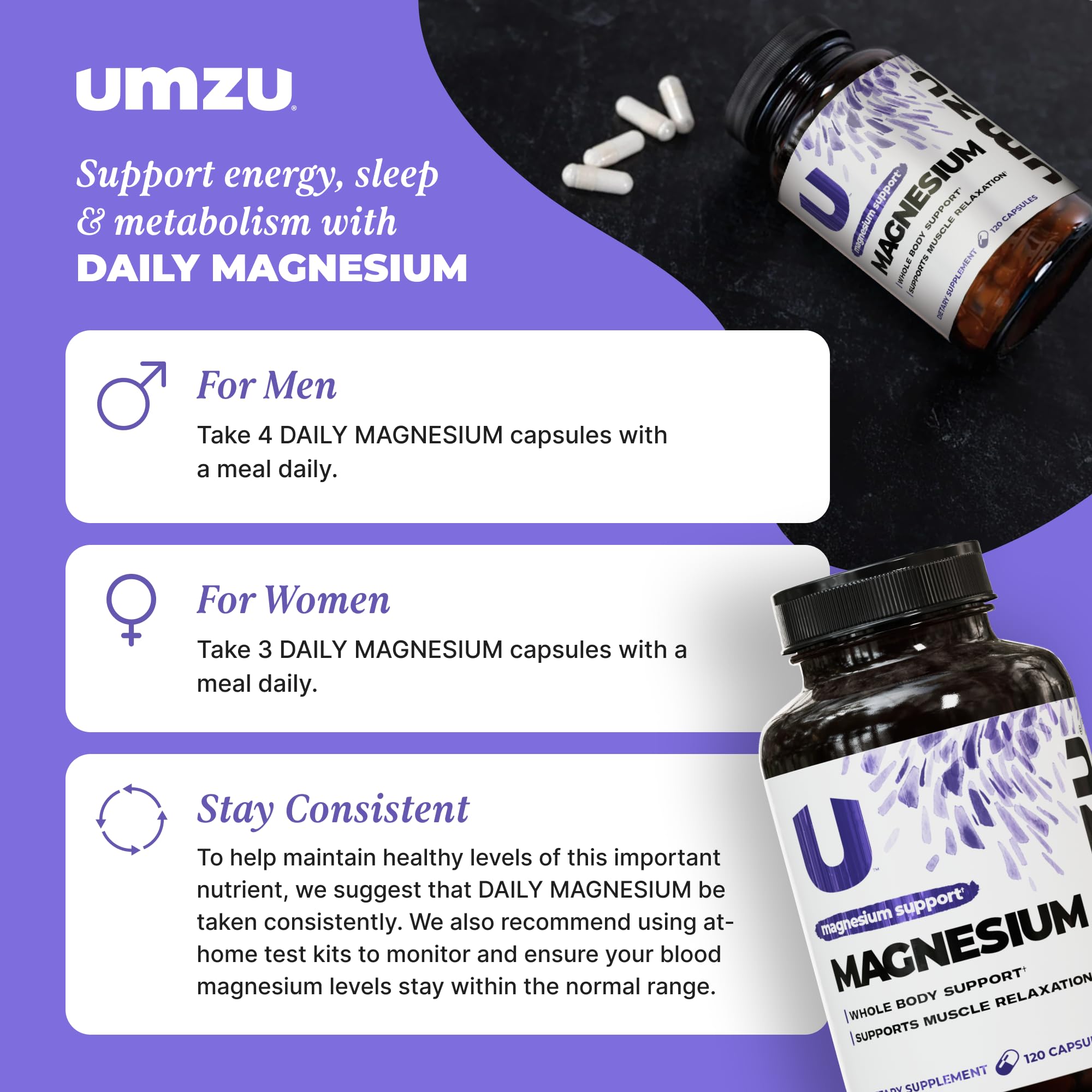 UMZU Magnesio Diario – dosis diaria en envase cómodo para rutina.