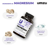 UMZU Magnesio Diario – pastillas en formato práctico para relajación nocturna.