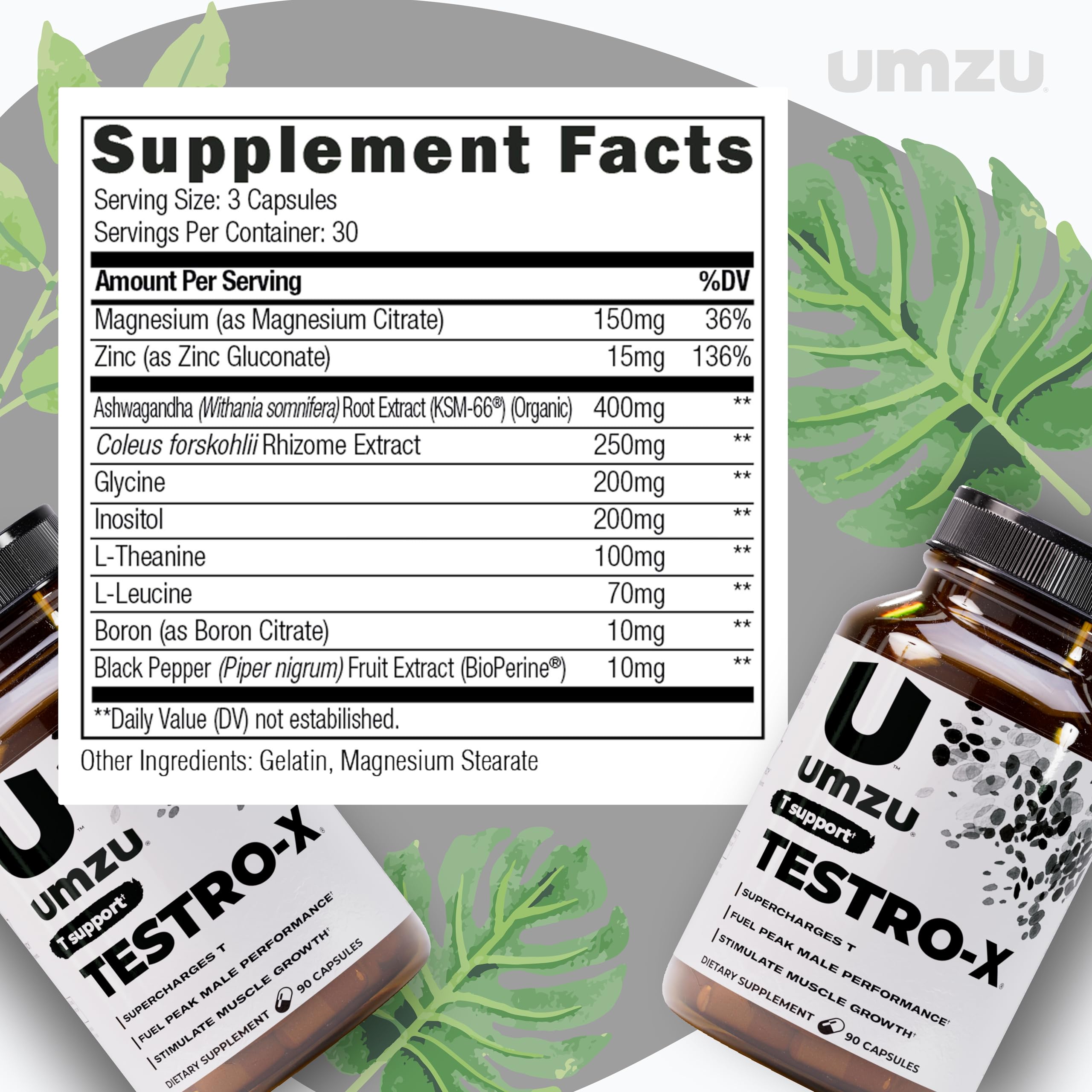 Mezcla de ingredientes de UMZU Testro-X para adaptógenos