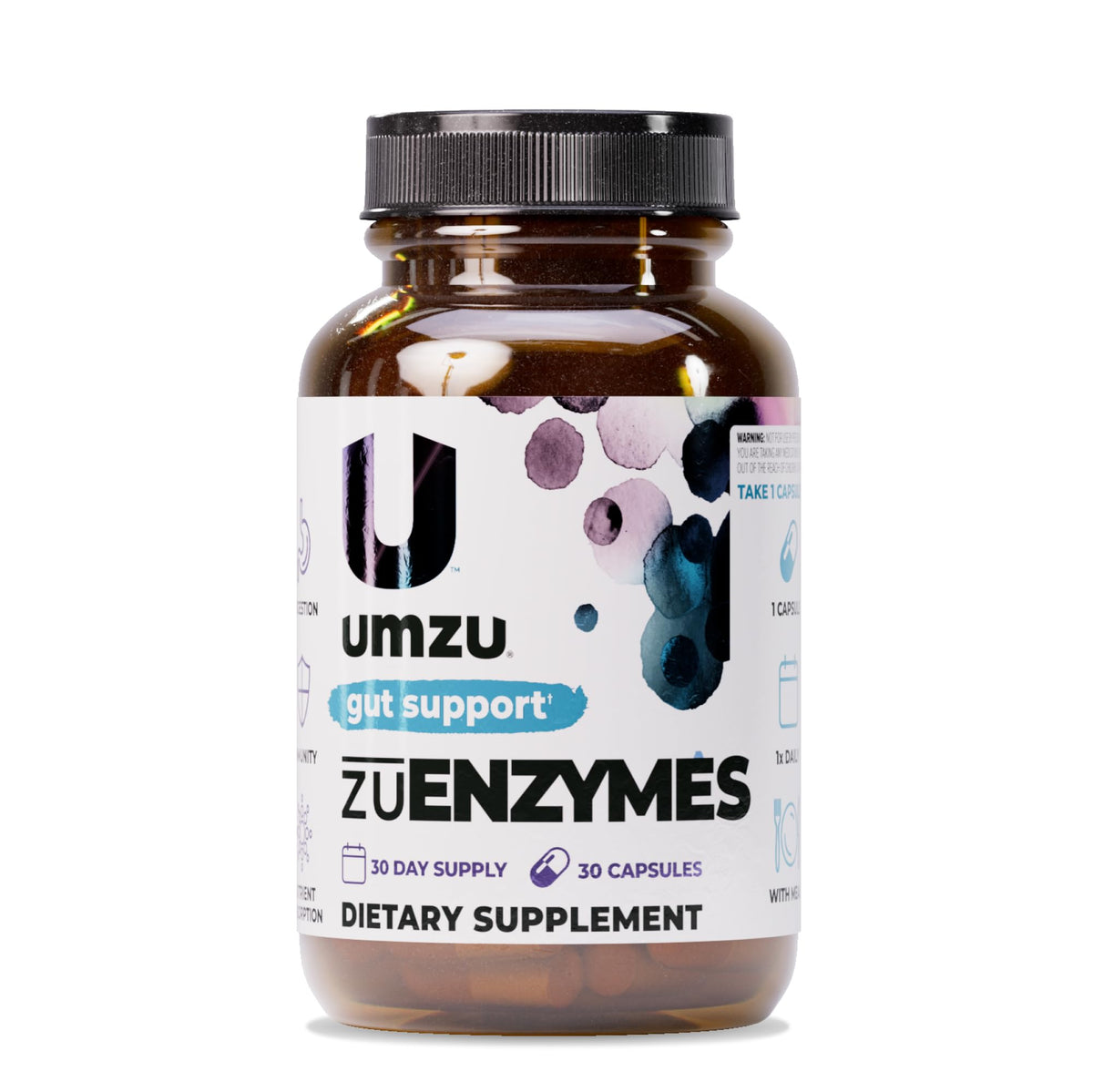 UMZU zuEnzymes: bote de cápsulas para apoyo digestivo diario.