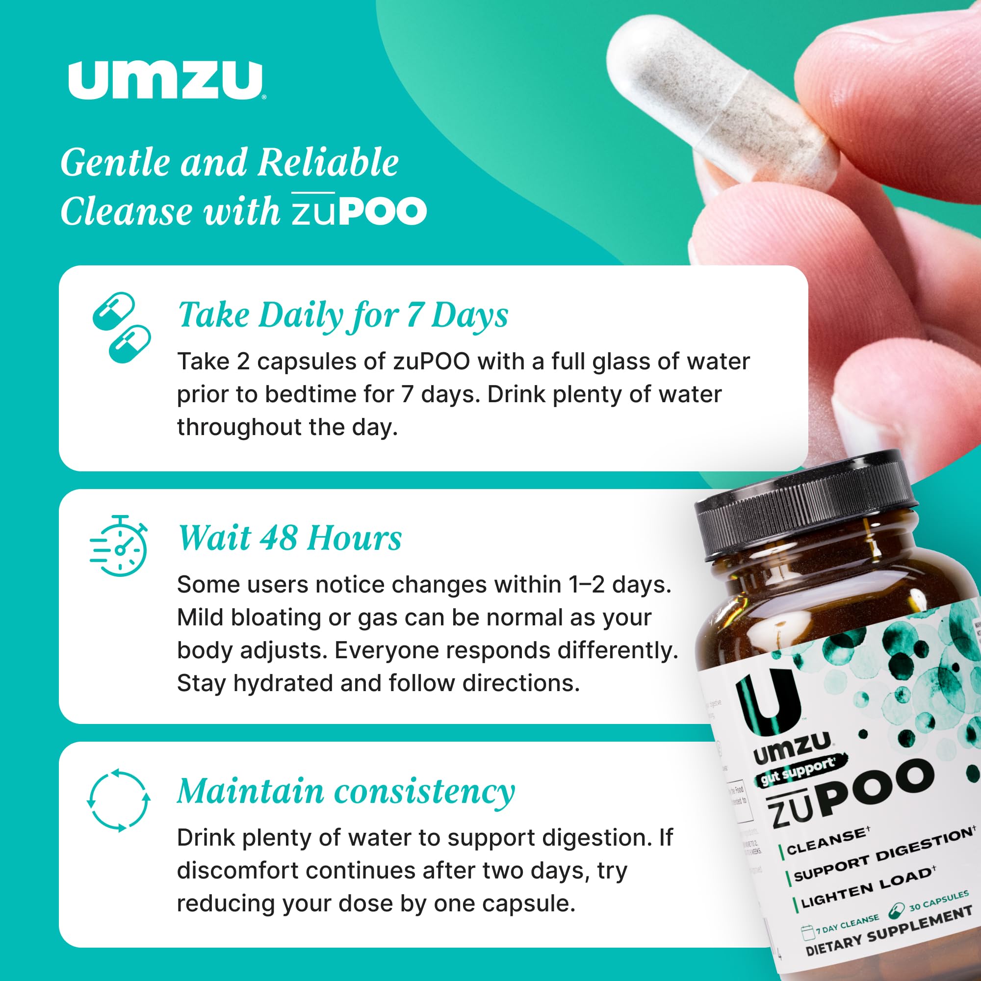 UMZU zuPOO cápsulas de vinagre de manzana para equilibrio digestivo