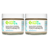 Uncle Harry's dentífrico de menta remineralizante en frasco de vidrio para uso diario