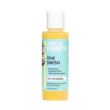Uncle Harry's Oral Swish en botella de 4 oz para refrescar el aliento y cuidar la higiene bucal.