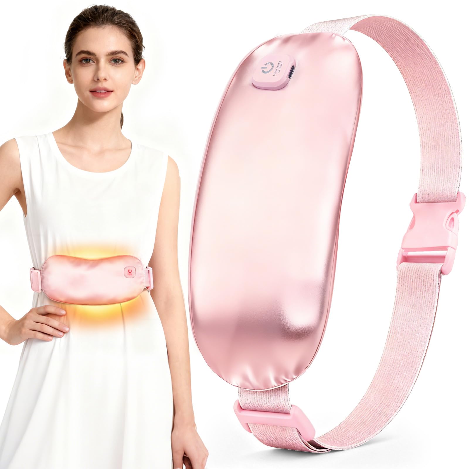 Uncn almohadilla de calor de seda inalámbrica rosa para comodidad sin cables.