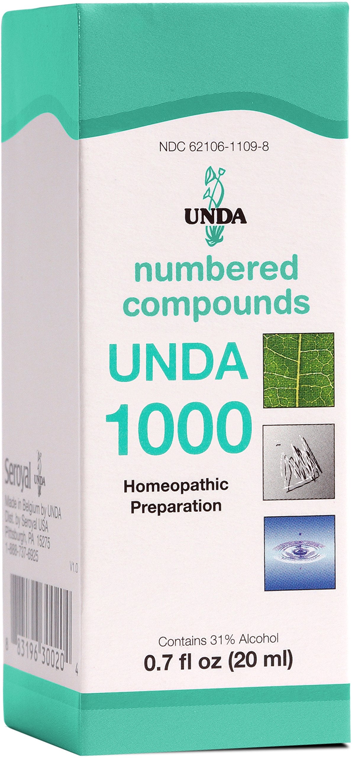UNDA 1000 compuestos numerados, vertido de la botella para uso diario