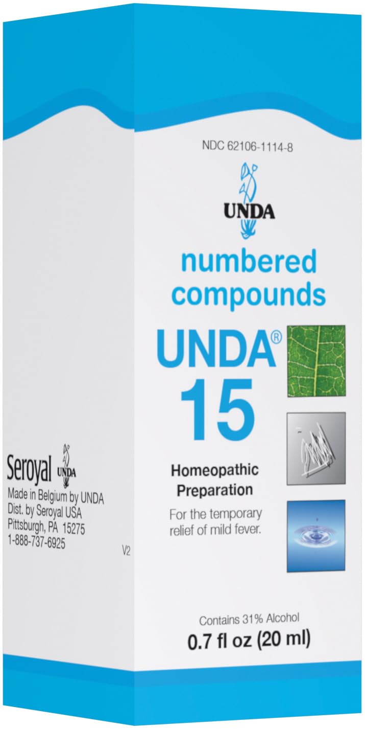 UNDA 15 Compuestos Numerados, botella clara lista para uso diario y revisión.