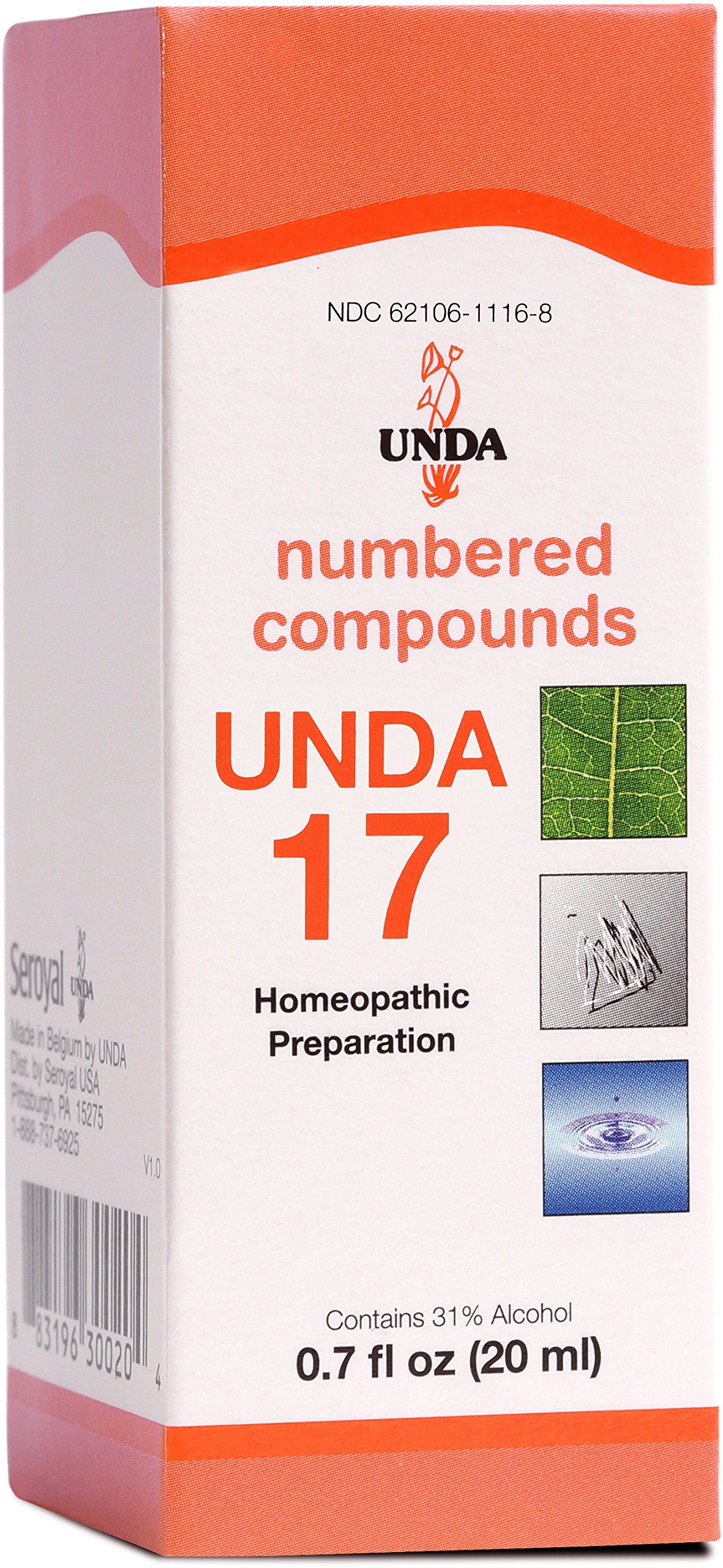 UNDA 17 Compuestos Numerados: botella para uso diario y equilibrio metabólico.
