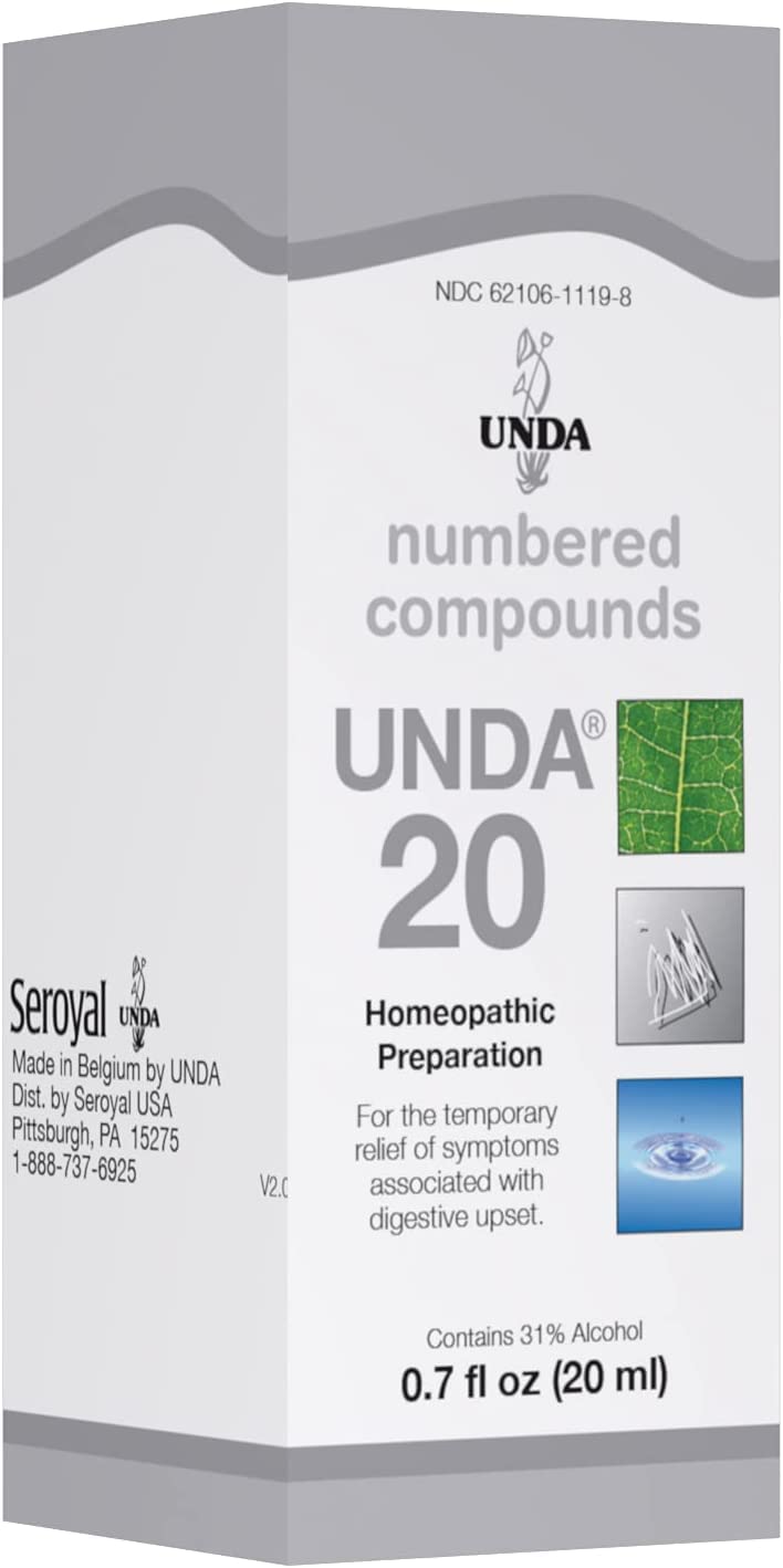 UNDA 20 Compounds, botella, ideal para uso diario de remedios naturales.
