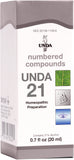 UNDA 21 Compuestos Numerados, frasco de 0,7 onzas líquidas, ideal para rutinas diarias de bienestar.
