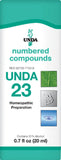 UNDA 23 Compuestos Numerados, botella, posible apoyo al equilibrio energético y bienestar general.